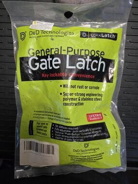 D&D Technologies LokkLatch General Purpose Gate Latch Key Lockable Black LLMK2